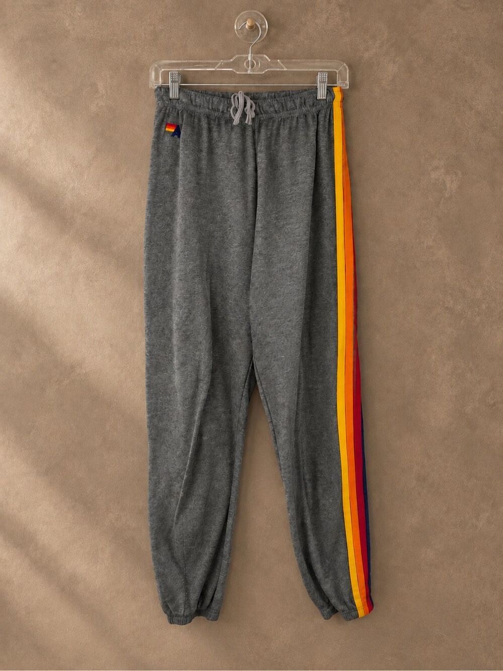 Aviator Nation Size M Gray 5 Stripe Sweatpants Joggers Made in USA